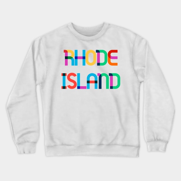 Rhode Island State Mid Century, Pop Art Mondrian Crewneck Sweatshirt by Hashtagified